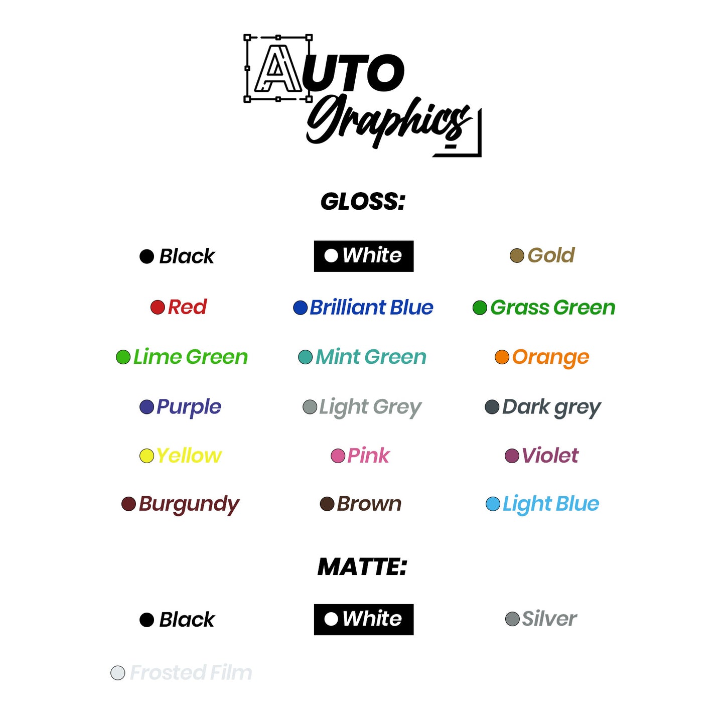 Custom Text Large Window Sticker Front/Rear