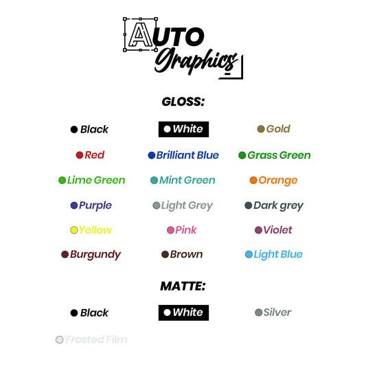 Custom Text Large Window Sticker Front/Rear