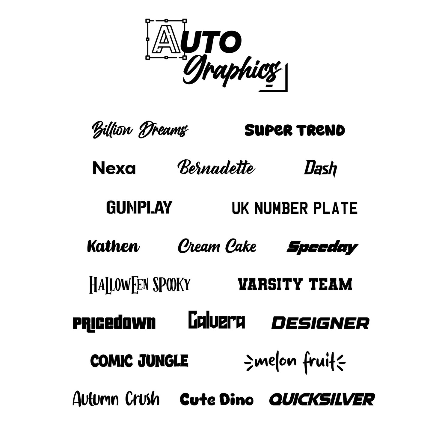 Custom Text Large Window Sticker Front/Rear